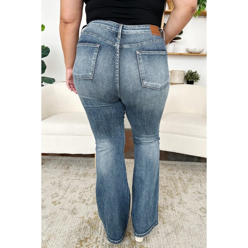 NWT Judy Blue Flare Jeans High Waist Tummy Control, Stretchy, Comfy Fall Fashion - Picture 10 of 12